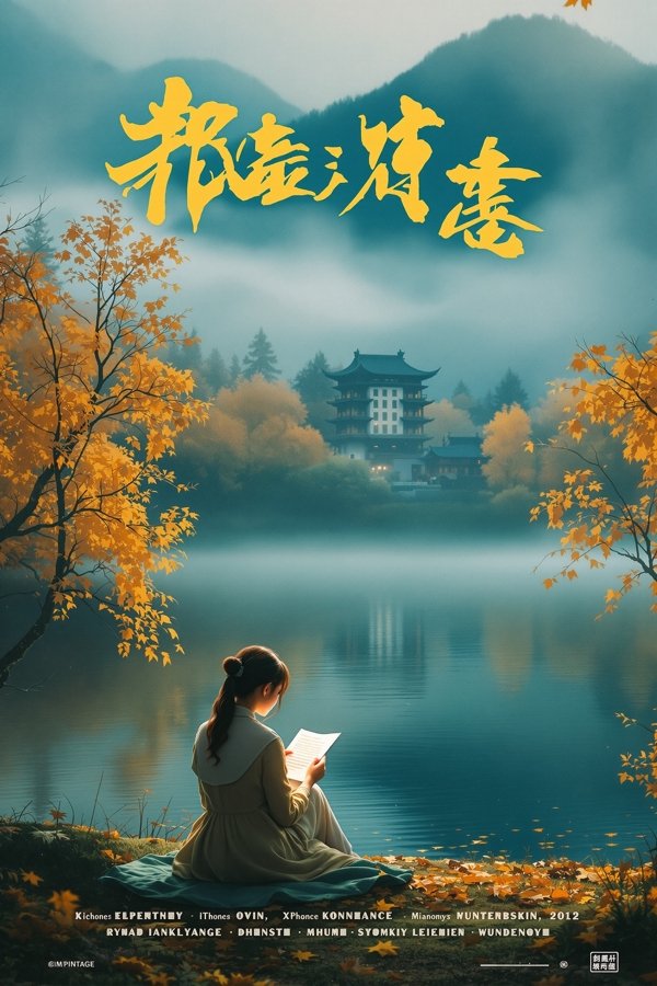 湖畔的三封信(2017) 湖畔的三封信 电影海报,她每年回湖畔一次,读一封他留下的信,第三年,他在信里说「我回来了」。